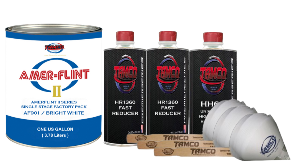 Tamco Paint Amerflint II Single Stage Factory Pack Kit Bright White Gallon with HR1360
