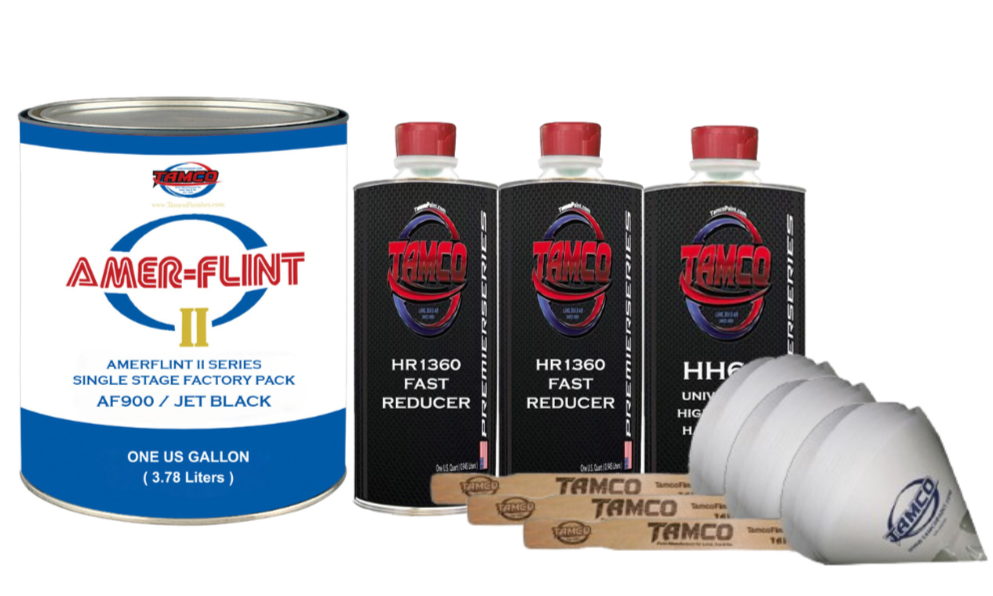 Amerflint II Single Stage Factory Pack Kit Jet Black Gallon with HR1360