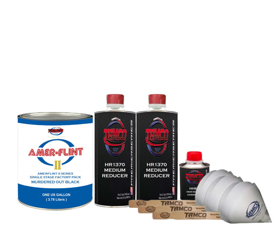 Tamco Paint Amerflint II Single Stage Factory Pack Kit Murdered Out Black Quart with HR1370