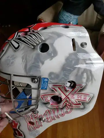 Tamco Paint Blizzard of Ozz White Pearl on Hockey Helmet