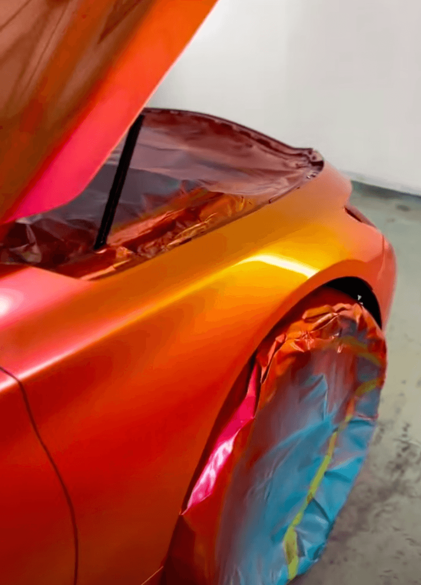 Tamco Paint Bright Red Basecoat on Car
