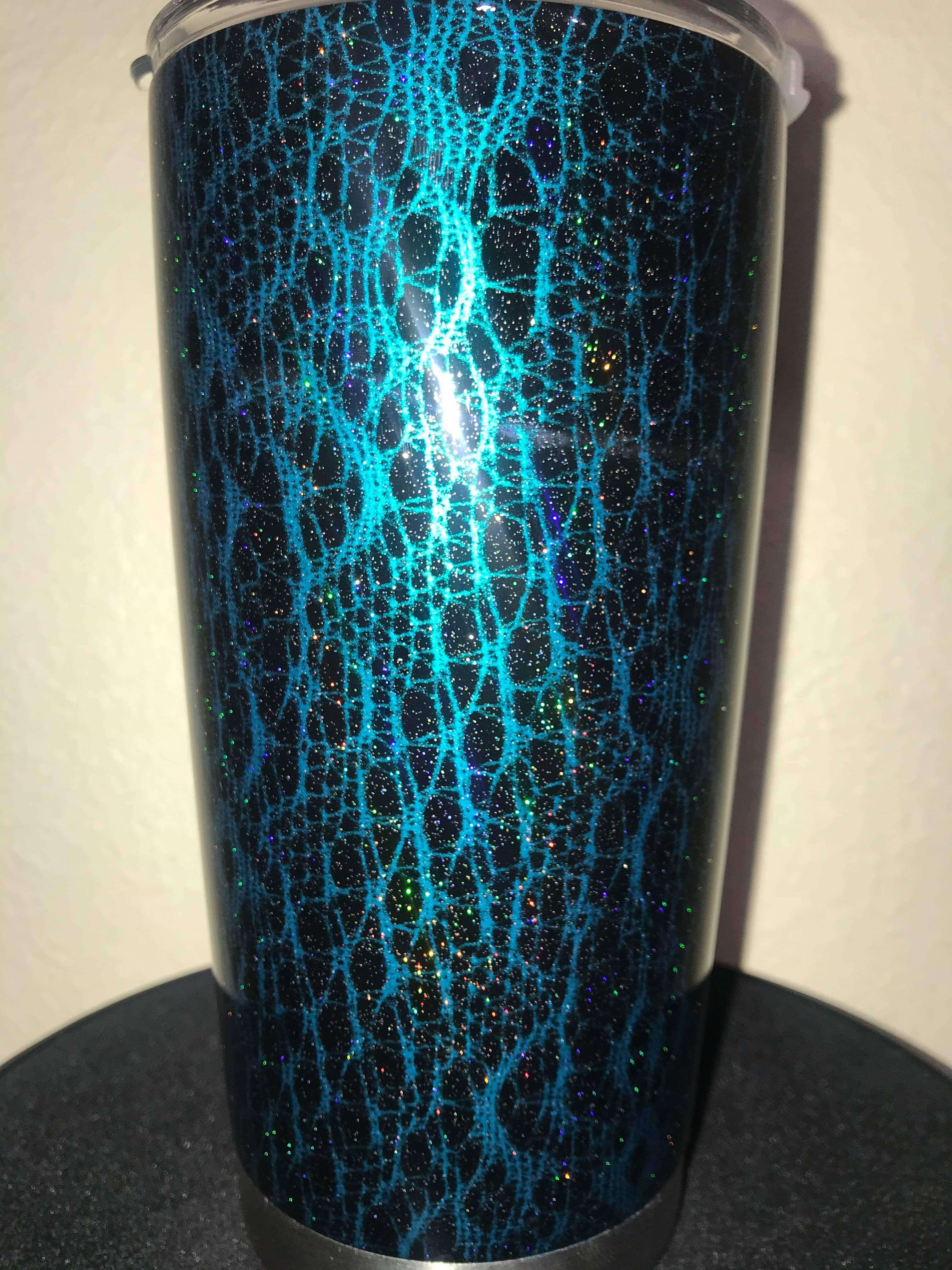 Tamco Paint Caribbean Current Pearl on glittery tumbler