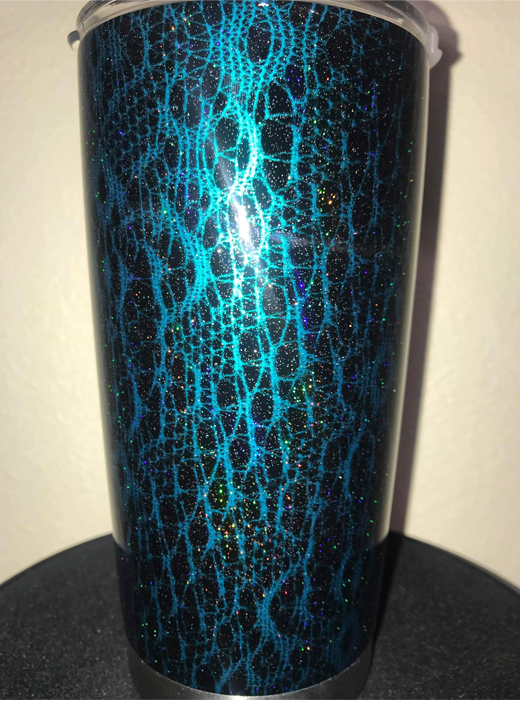 Tamco Paint Caribbean Current Pearl on glittery tumbler
