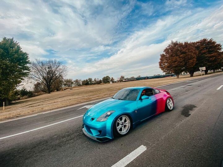 Tamco Paint Caribbean Current Pearl and Lipstick on Nissan 350z