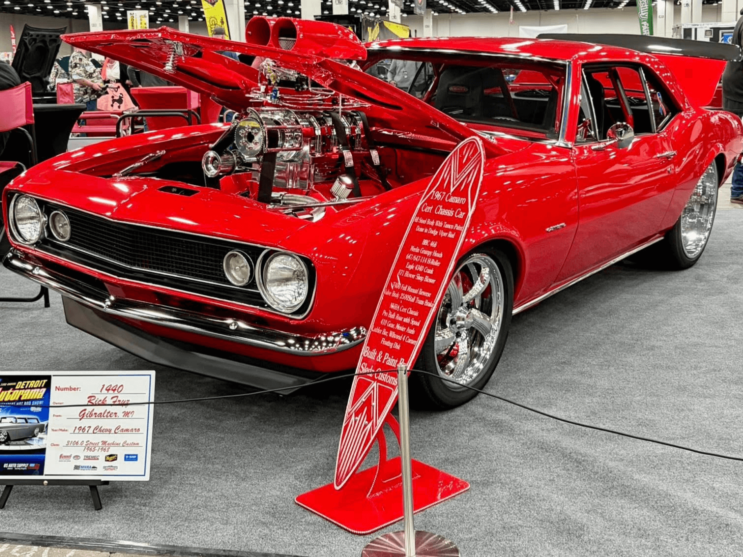 Tamco Paint Chrysler Viper Red on 1967 Chevrolet Camaro