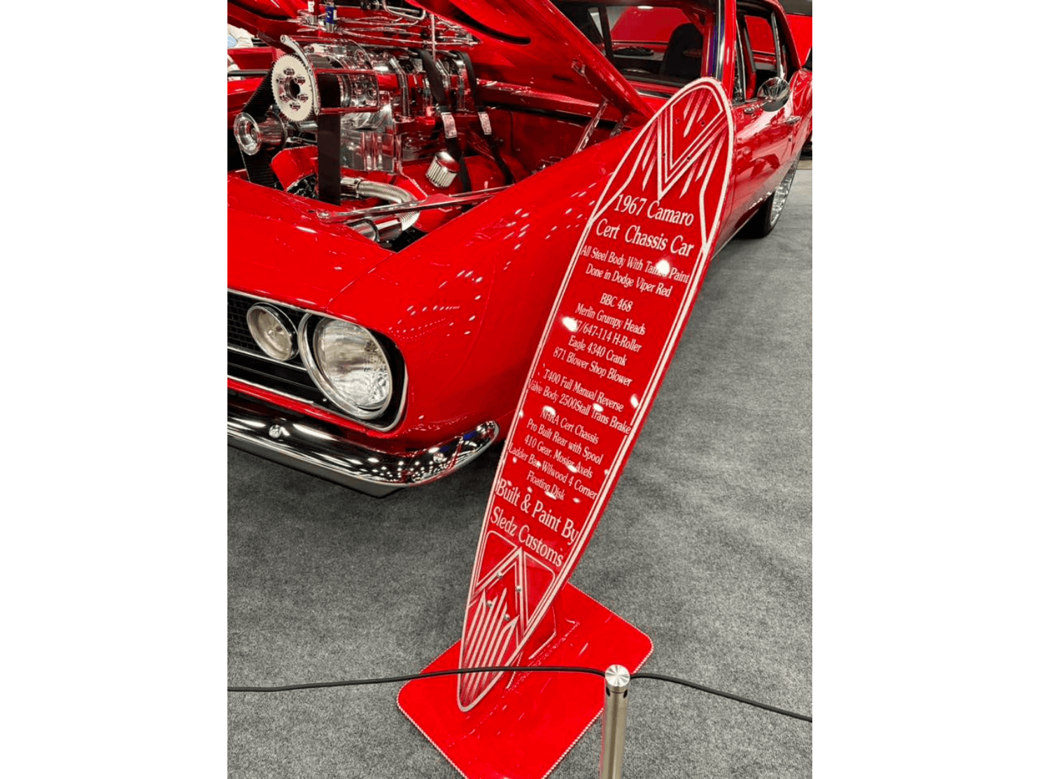 Tamco Paint Chrysler Viper Red on 1967 Chevrolet Camaro