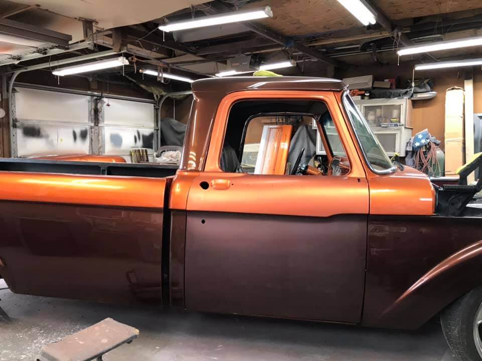 Tamco Paint Cinnamon Pearl and Dirtbag Brown on 1966 Ford F100
