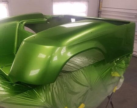 Tamco Paint Drag N Green Metallic on Car Part