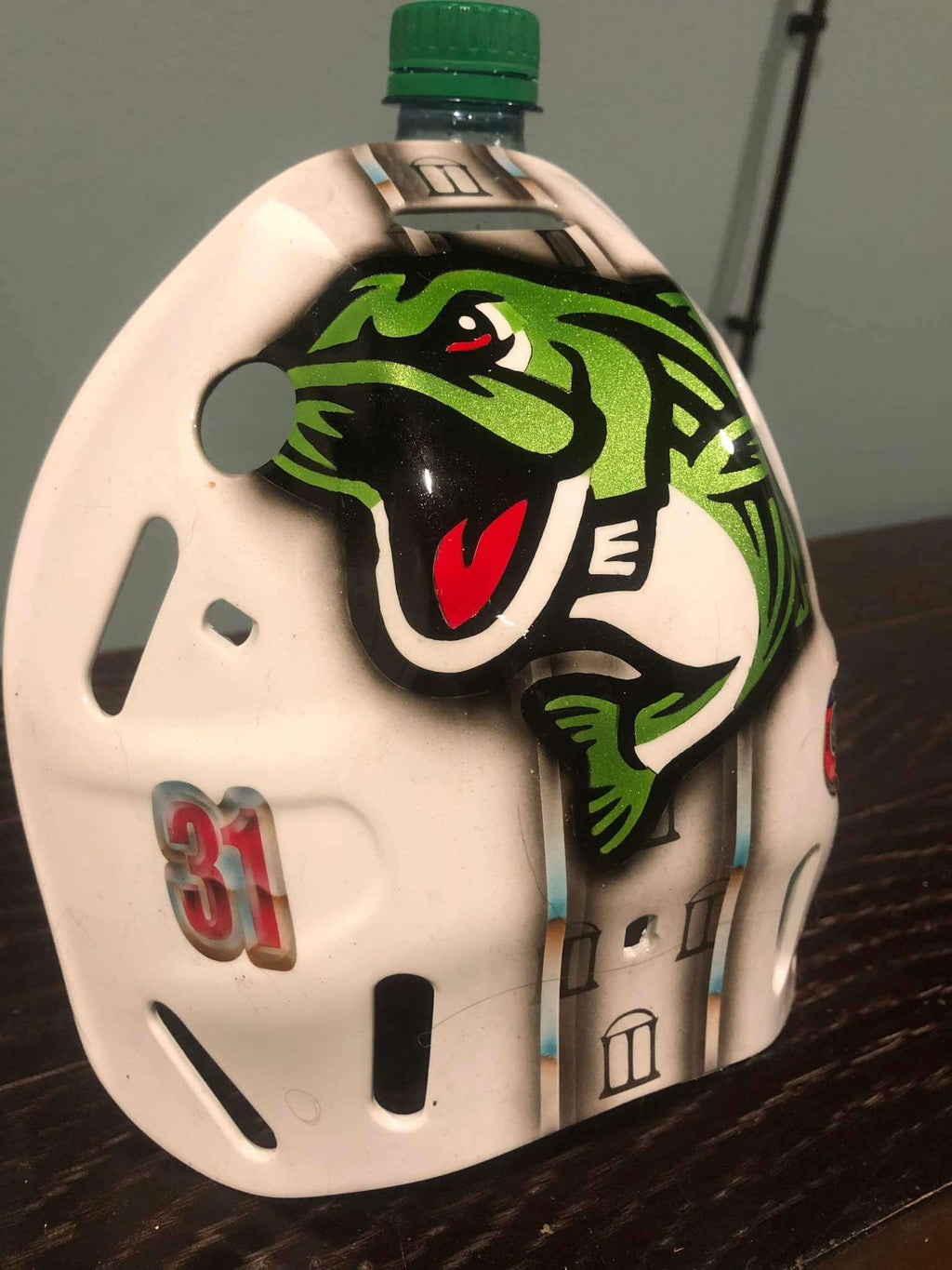 Tamco Paint Drag N Green Metallic on Goalie Mask