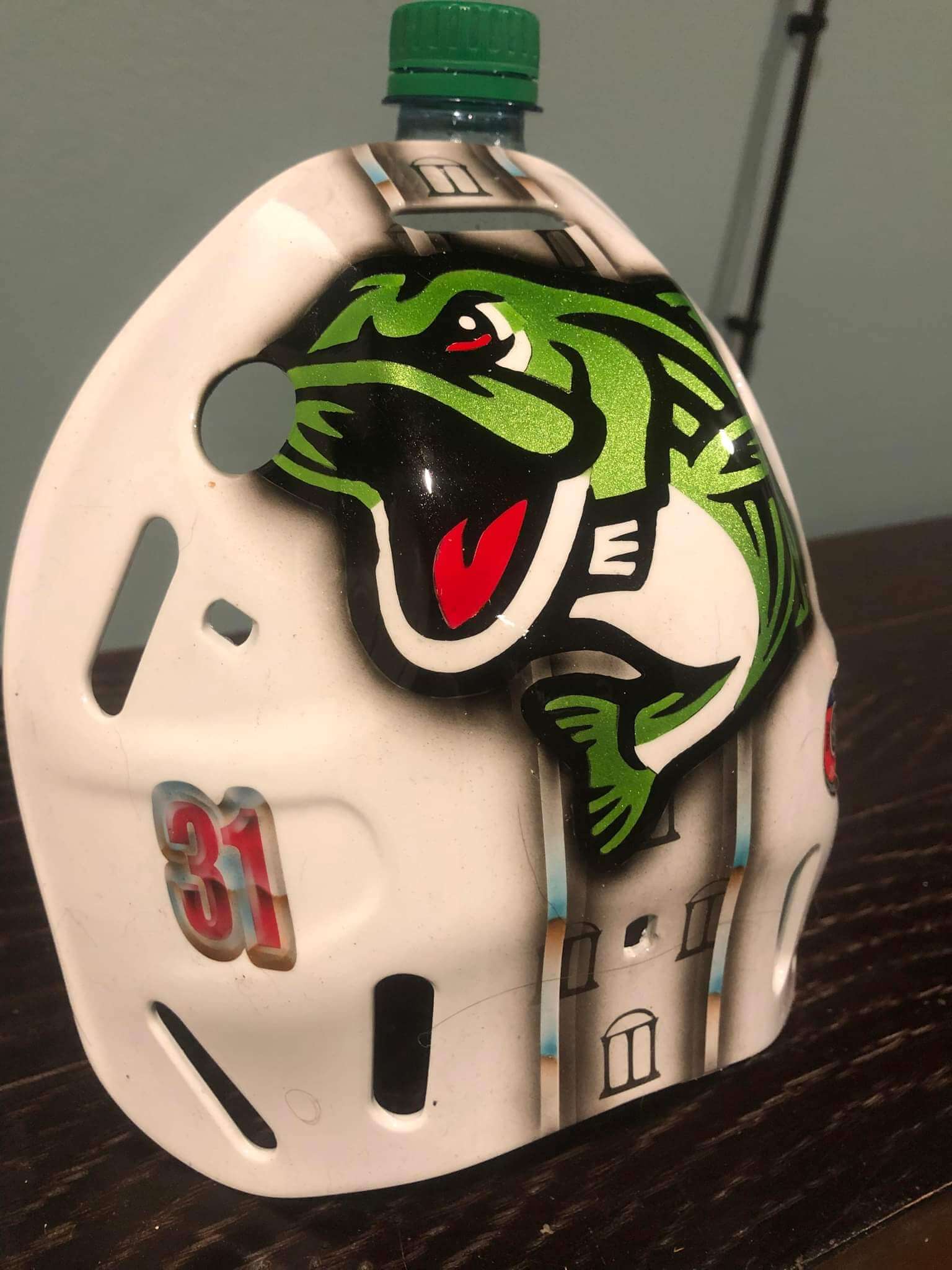 Tamco Paint Drag N Green Metallic on Goalie Mask