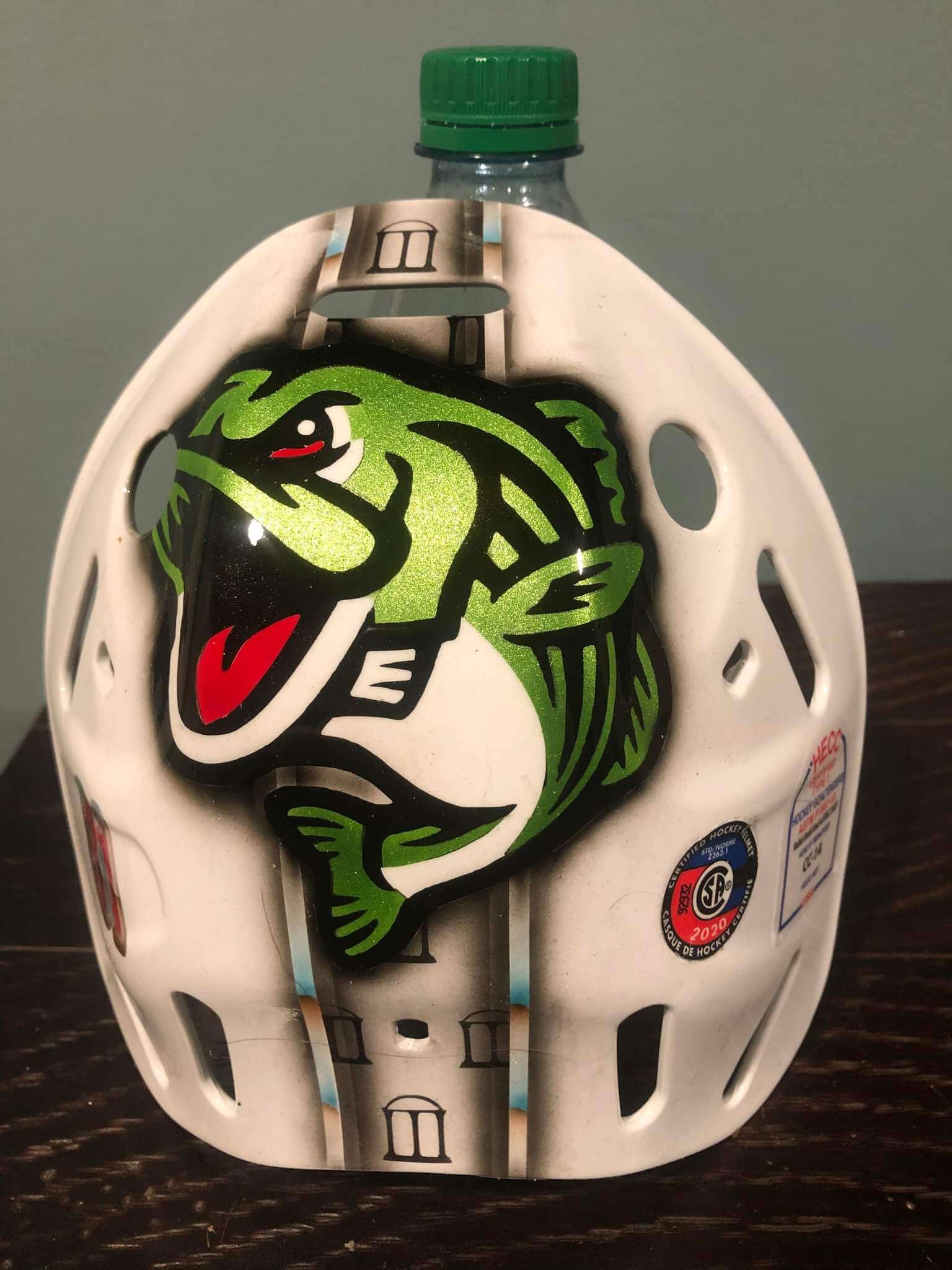 Tamco Paint Drag N Green Metallic on Goalie Mask