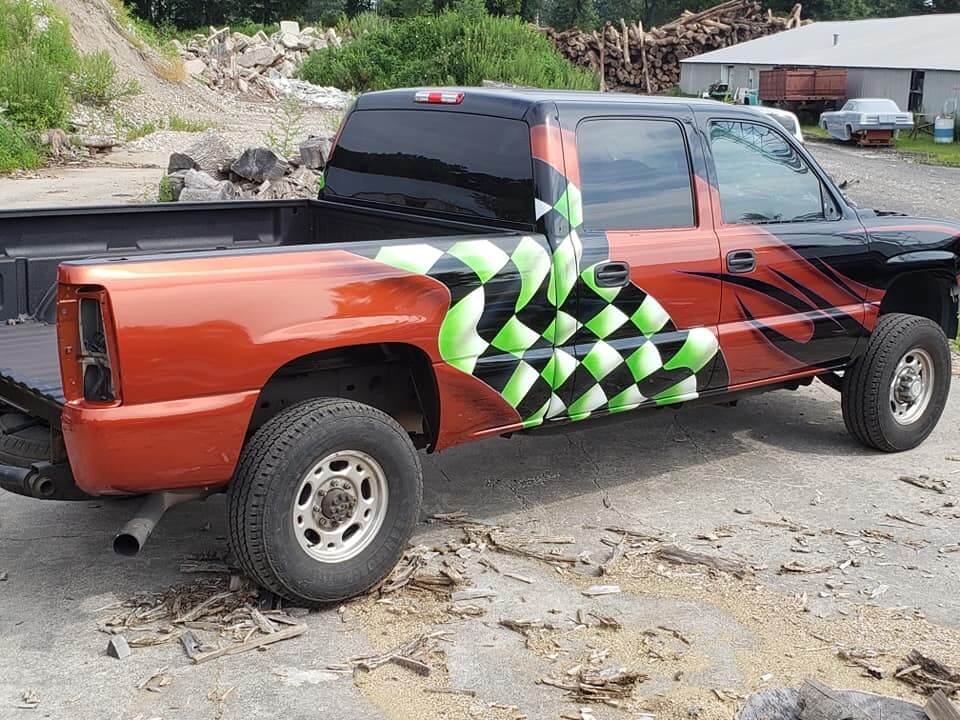 Tamco Paint Drag N Green Metallic on GMC Sierra