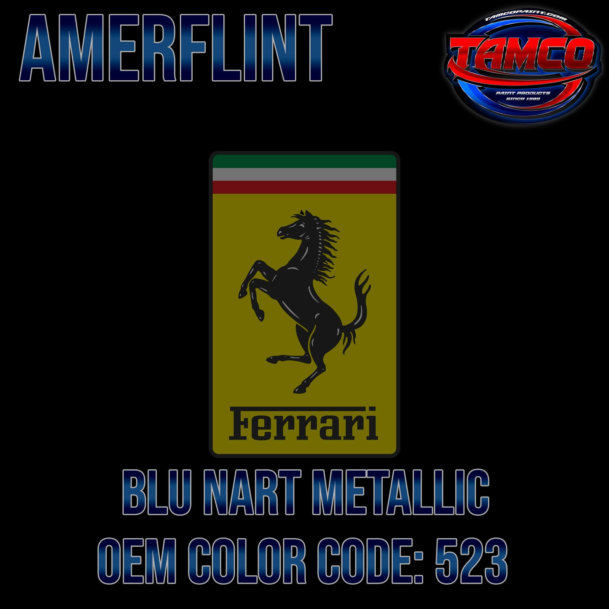 Ferrari Blu Nart Metallic  OEM Amerflint II Series Single Stage