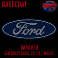 Tamco Paint Ford Dark Red OEM Color Code: 23 / 3 / M5552 Basecoat