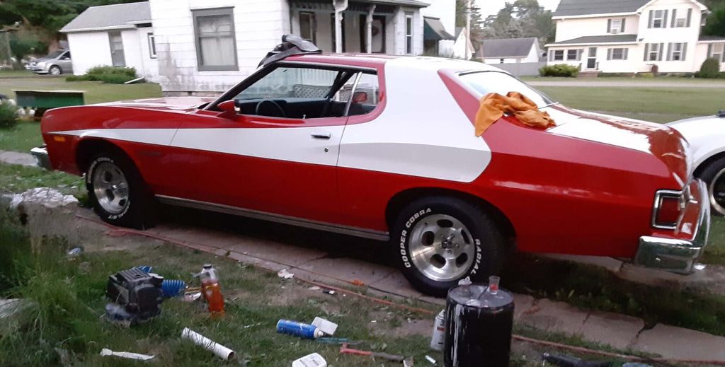 Tamco Paint Ford Bright Red and Ford High Performance White on Ford Gran Torino
