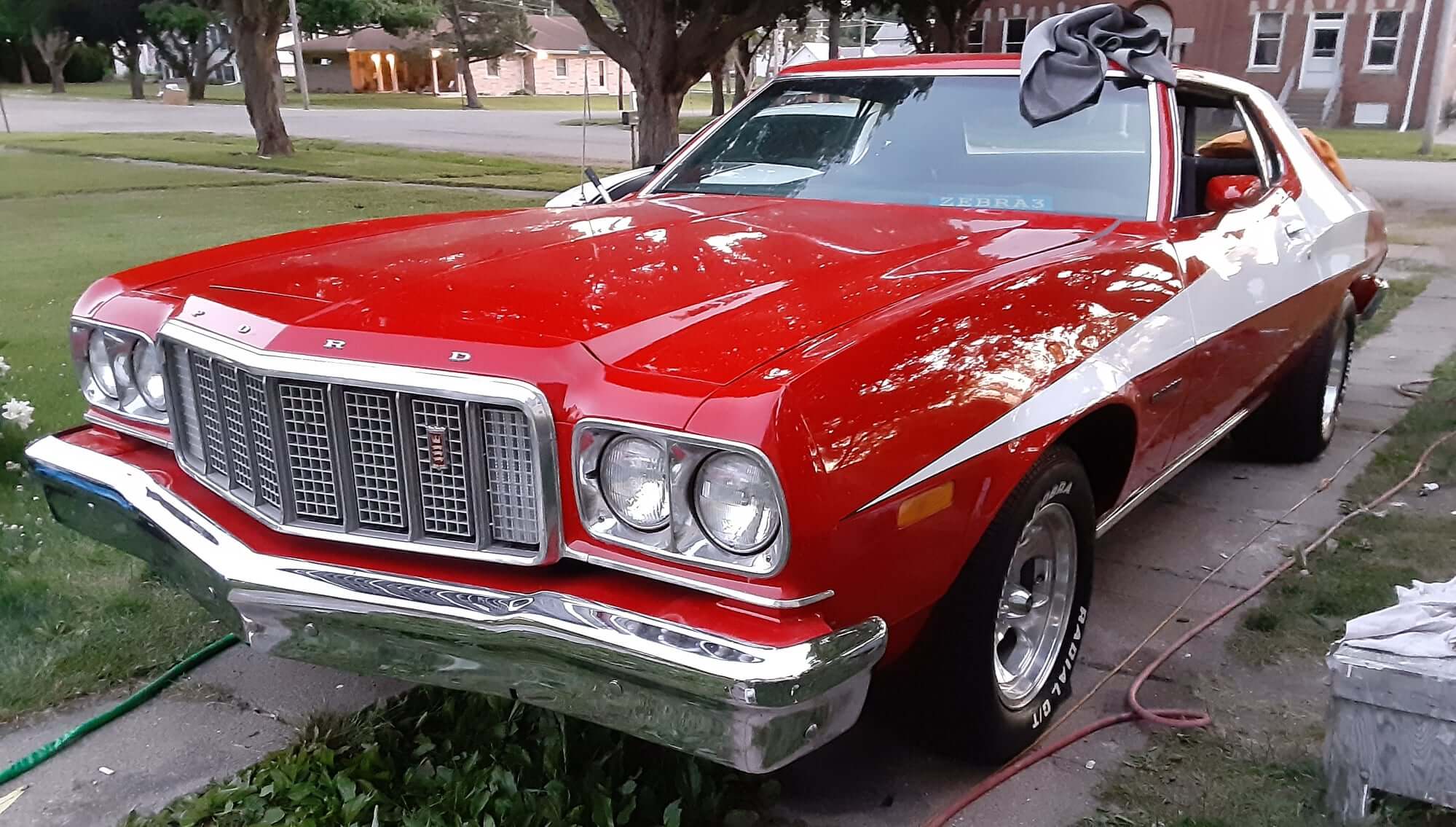 Tamco Paint Ford Bright Red and Ford High Performance White on Ford Gran Torino