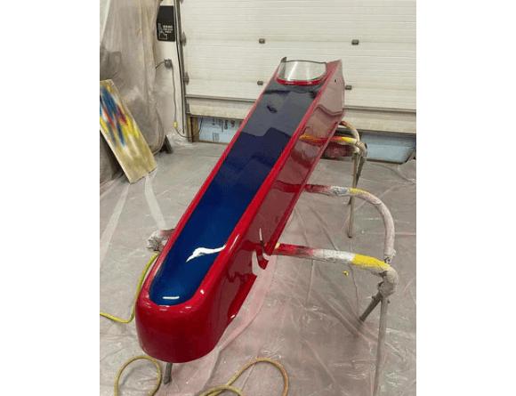 Tamco Paint Freedom Blue and Courage Red in Dragster Car