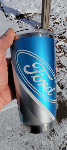 Tamco Paint GM Bright Blue Metallic on Tumbler
