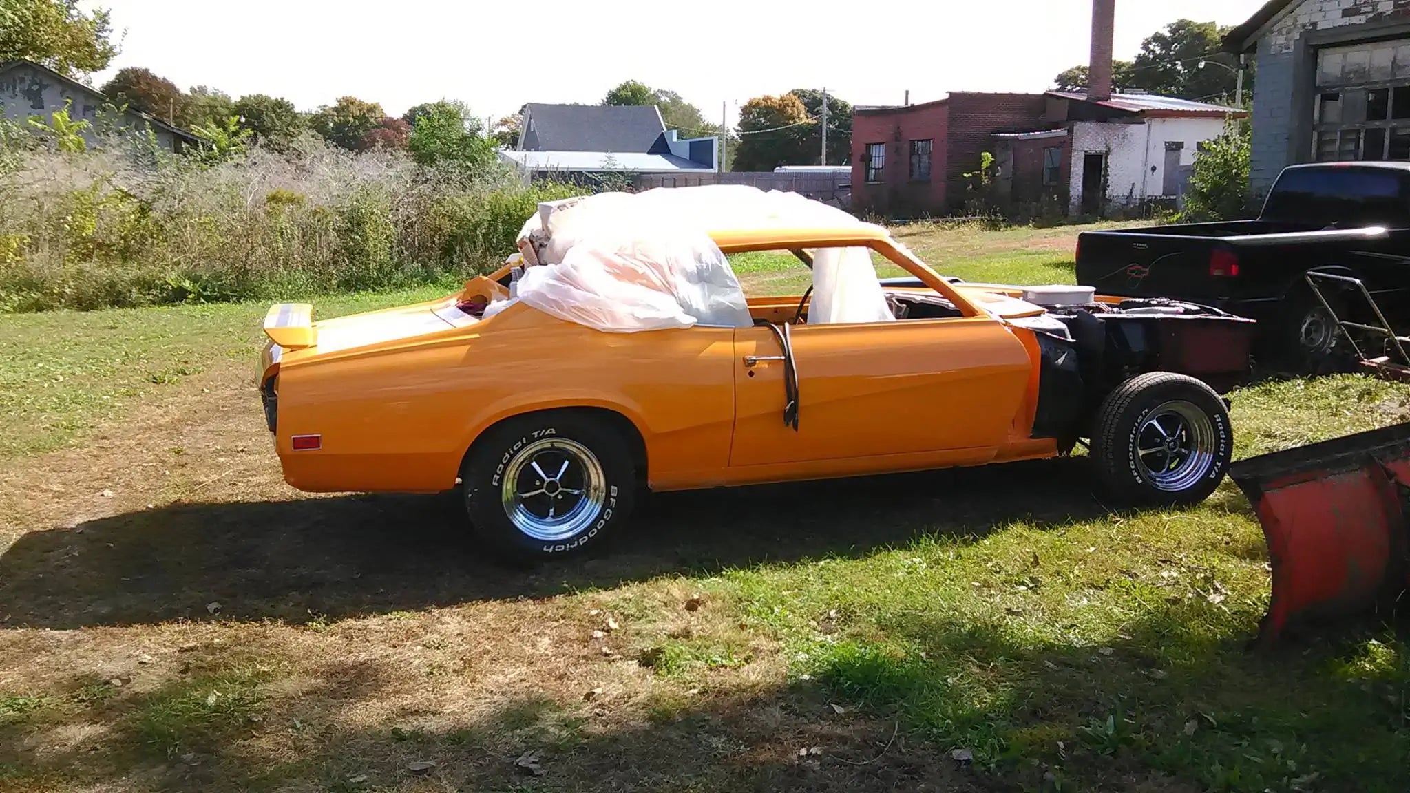 Tamco Paint Grabber Orange Basecoat on Mercury Cougar