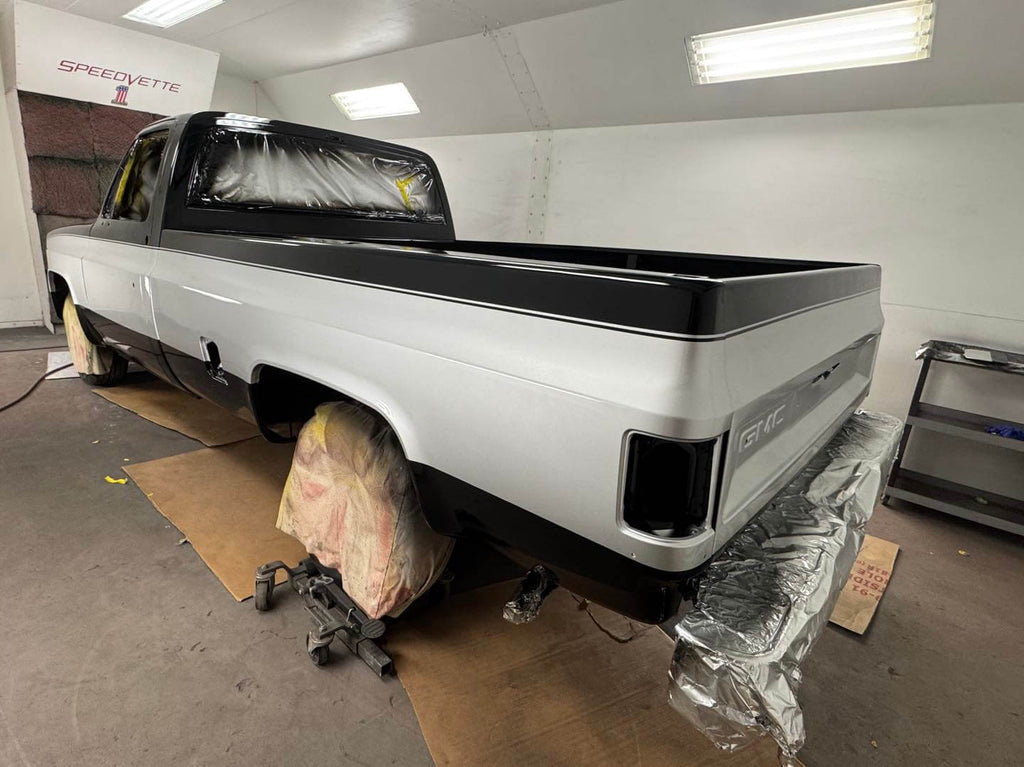Tamco Paint HB9900 Jet Black and Silver Ice Metallic in 1984 Chevy Silverado