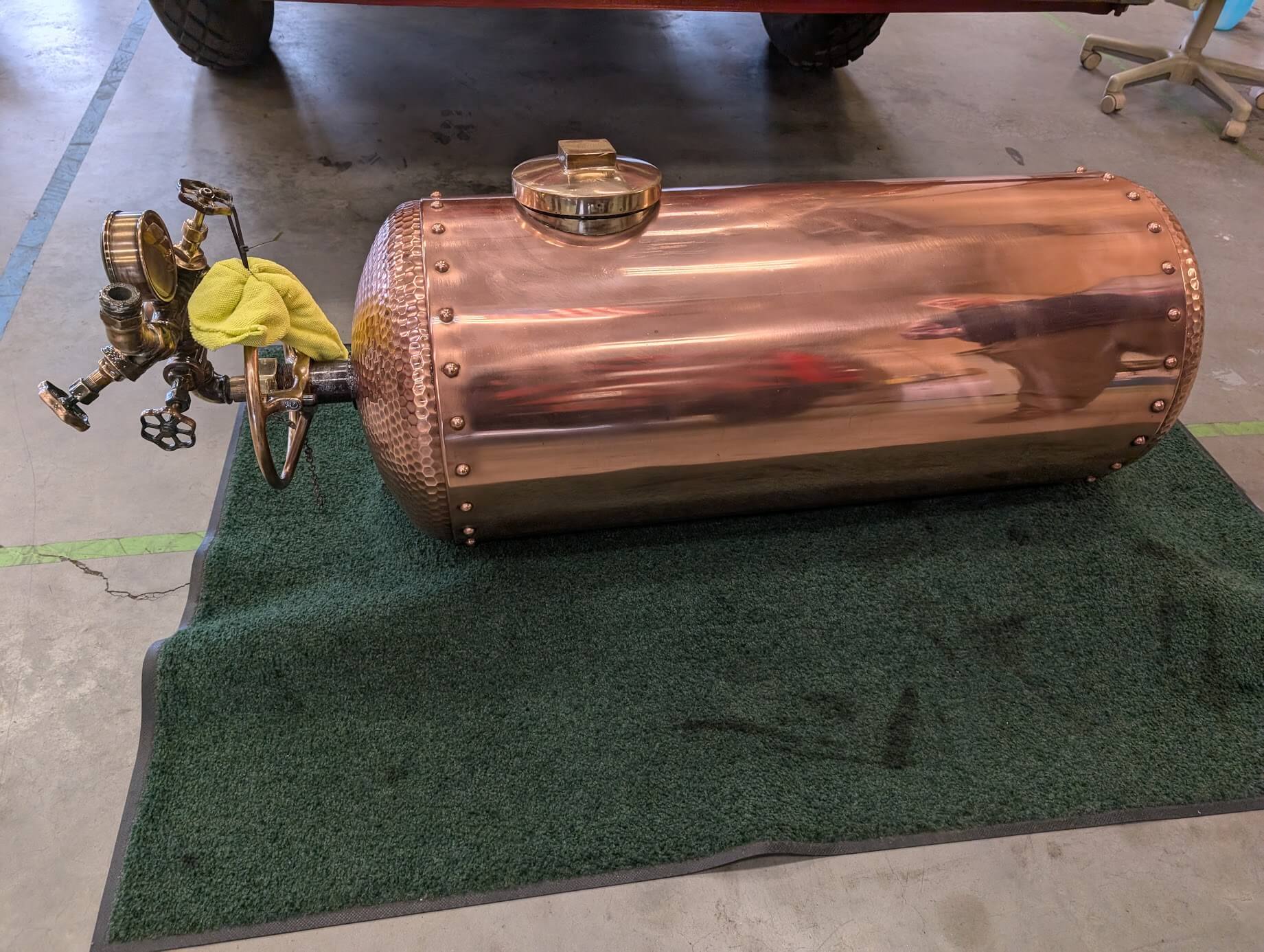 Tamco Paint HC2104 High Solids Clearcoat on Chemical Tank of 1923 American LaFrance