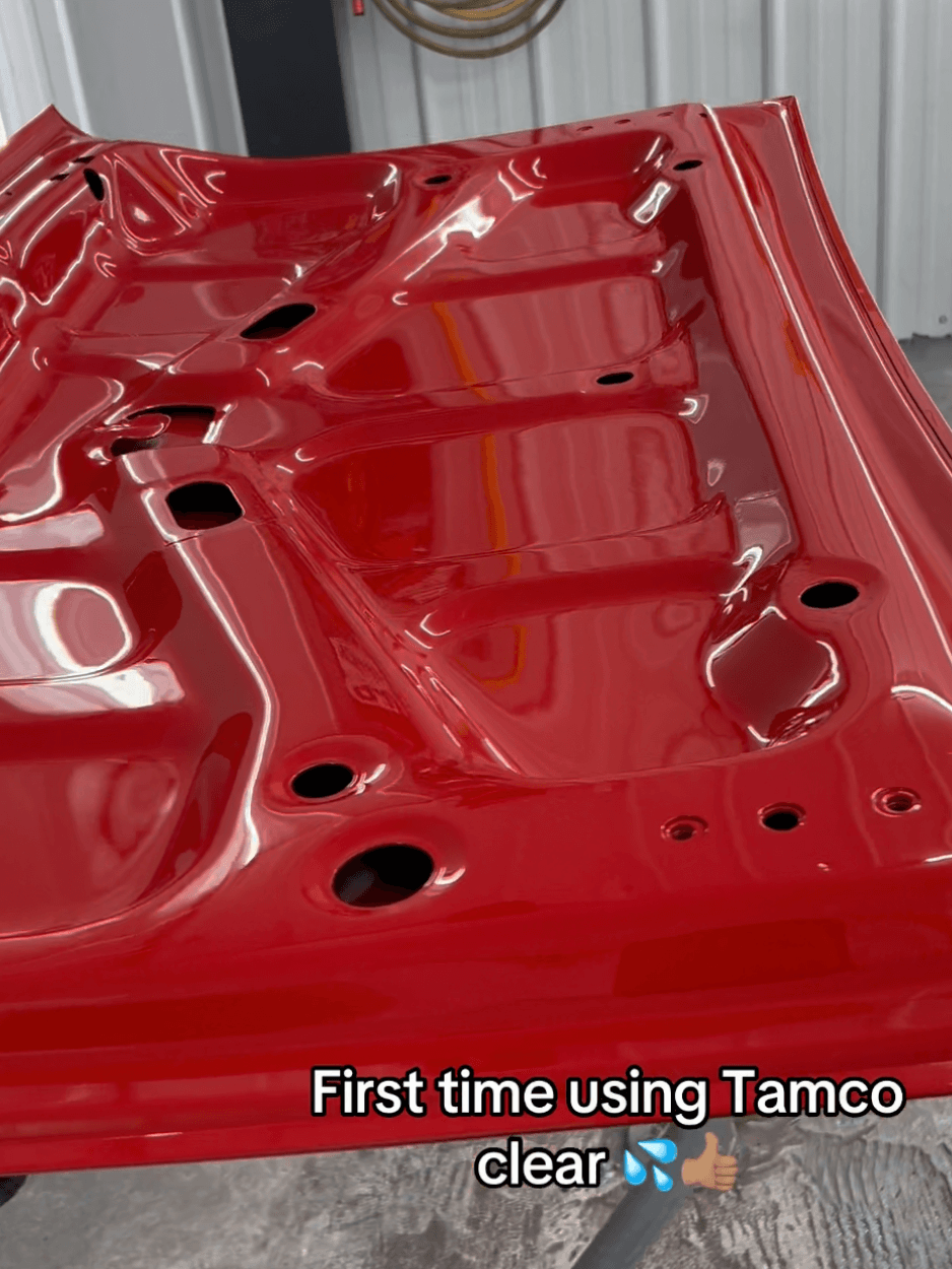 Tamco Paint HC4100 Glamour Clearcoat Kit on Car Hood
