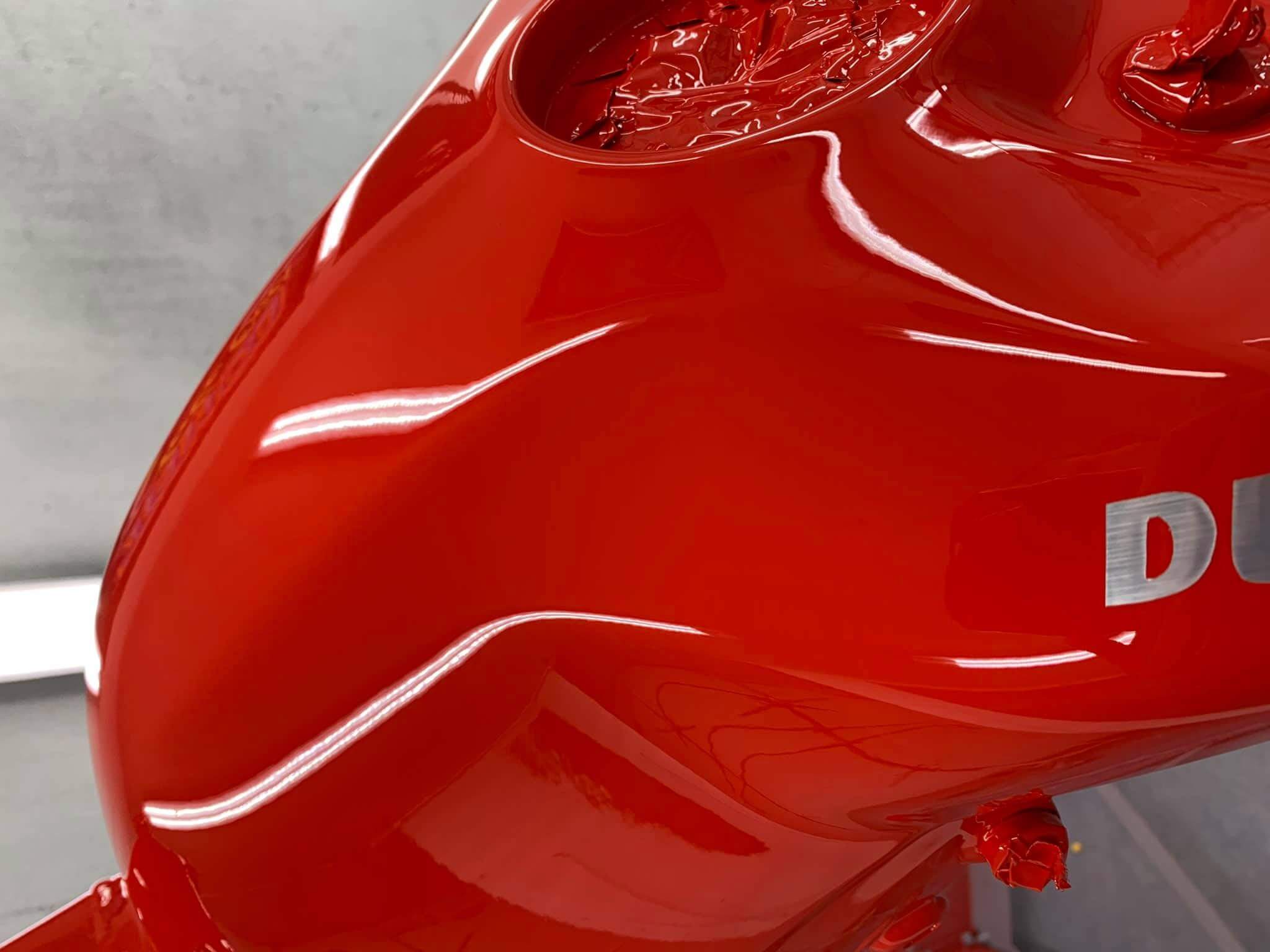 Tamco Paint HC7600 2 Hour Air Dry Clearcoat on Ducati Parts