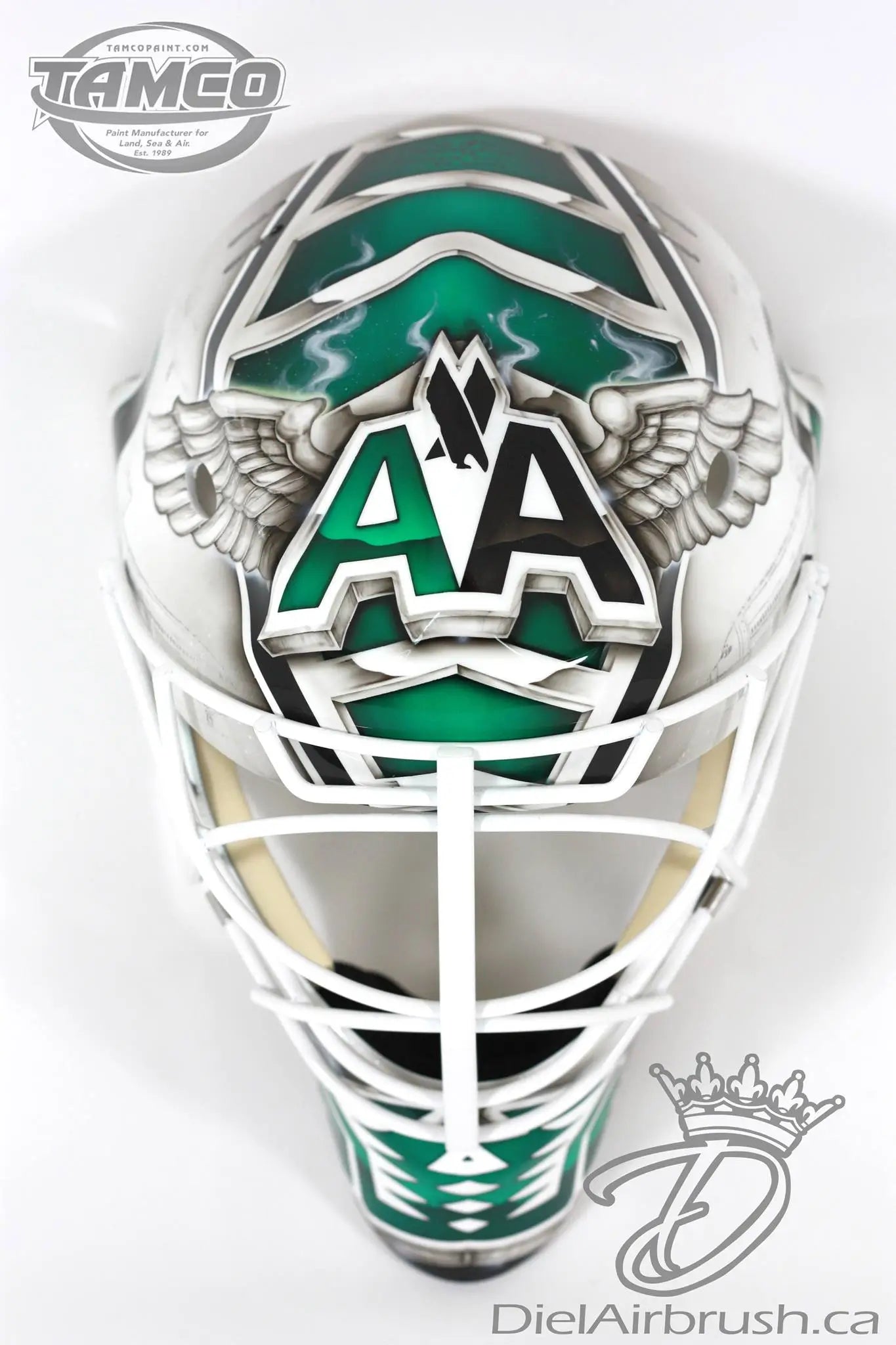 Tamco Paint HC9500 Hi-Speed Impact 30 Min Clearcoat Kit on Goalie Mask