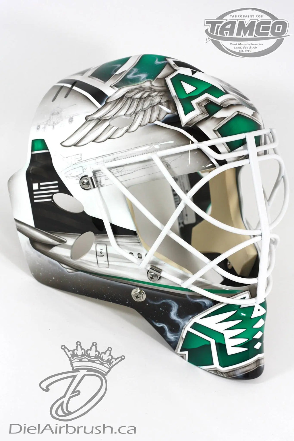 Tamco Paint HC9500 Hi-Speed Impact 30 Min Clearcoat Kit on Goalie Mask