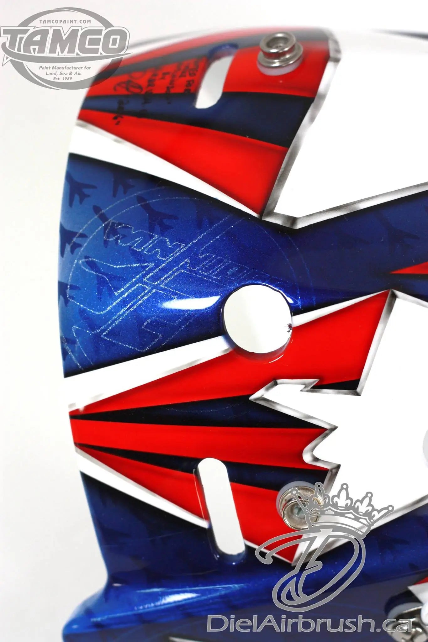 Tamco Paint HC9500 Hi-Speed Impact 30 Min Clearcoat Kit on Goalie Mask