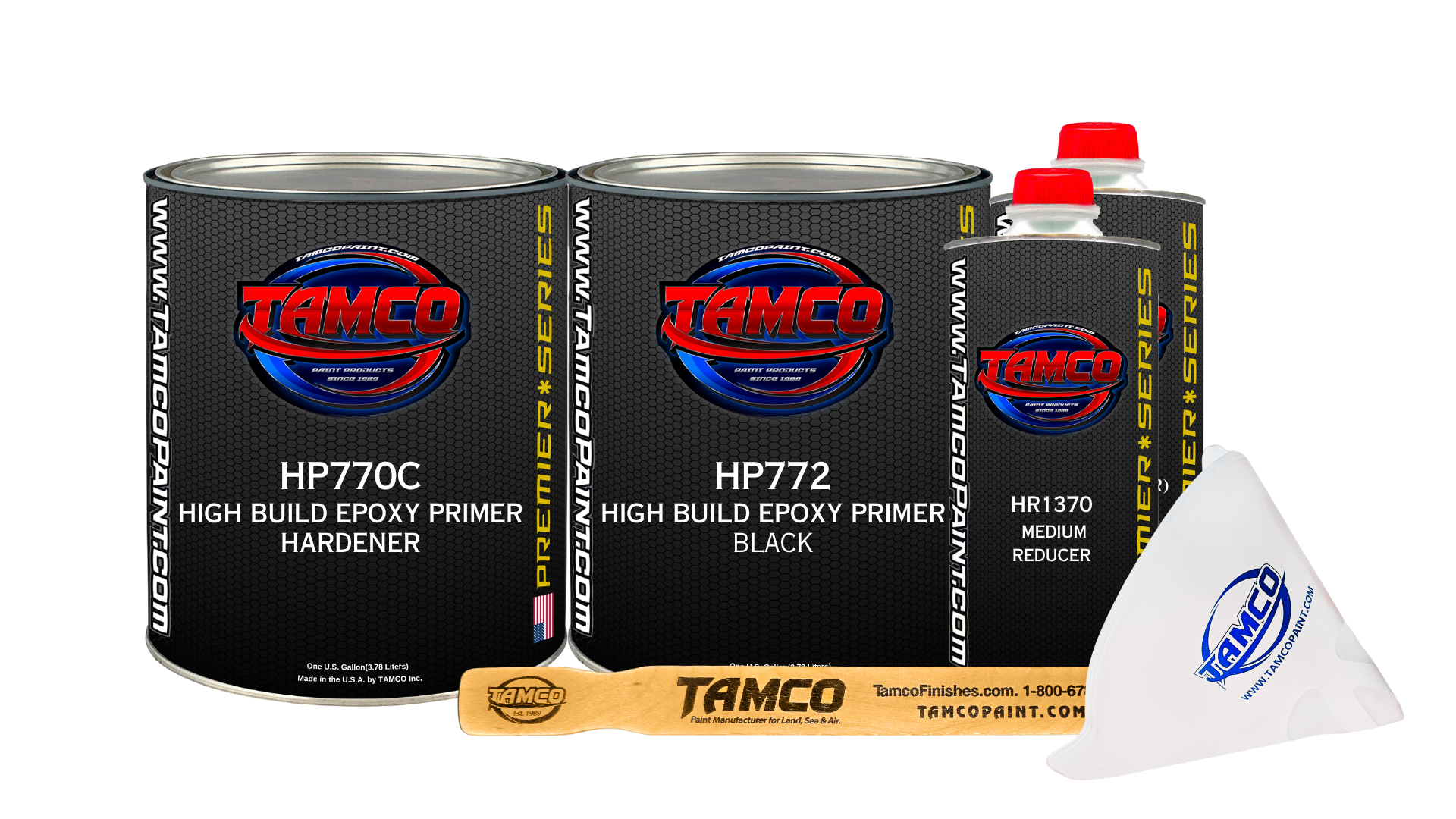 Tamco Paint HP770C High Build Epoxy Primer Hardener  / HP772 High Build Epoxy Primer Black/ HR1370 Medium Reducer Gallon
