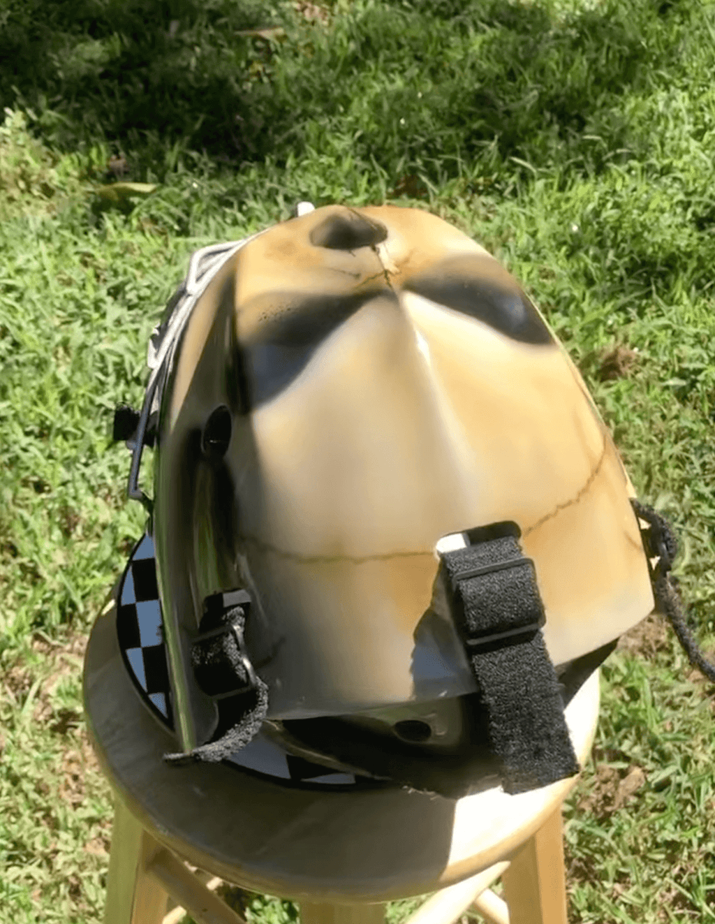 Tamco Paint Tamco Intensities and Butterscotch Schnapps Pearl on Hockey Helmet