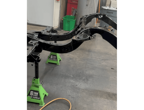 Tamco Paint Jet Black Basecoat on 1964 Cadillac Coupe De Ville Chassis
