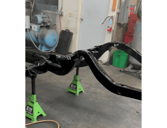 Tamco Paint Jet Black Basecoat on 1964 Cadillac Coupe De Ville Chassis