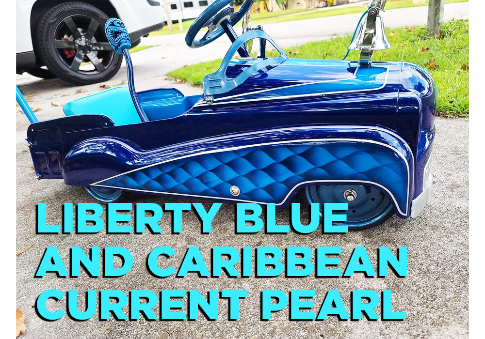 Tamco Paint Liberty Blue and Caribbean Current Pearl on car