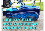 Tamco Paint Liberty Blue and Caribbean Current Pearl on car
