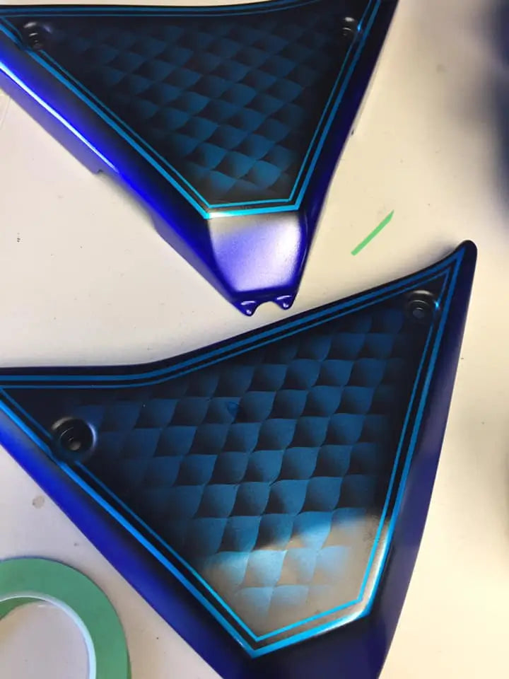 Tamco Paint Monaco & SoCal Blue Candy Concentrate on Motorcycle Fuel Tank