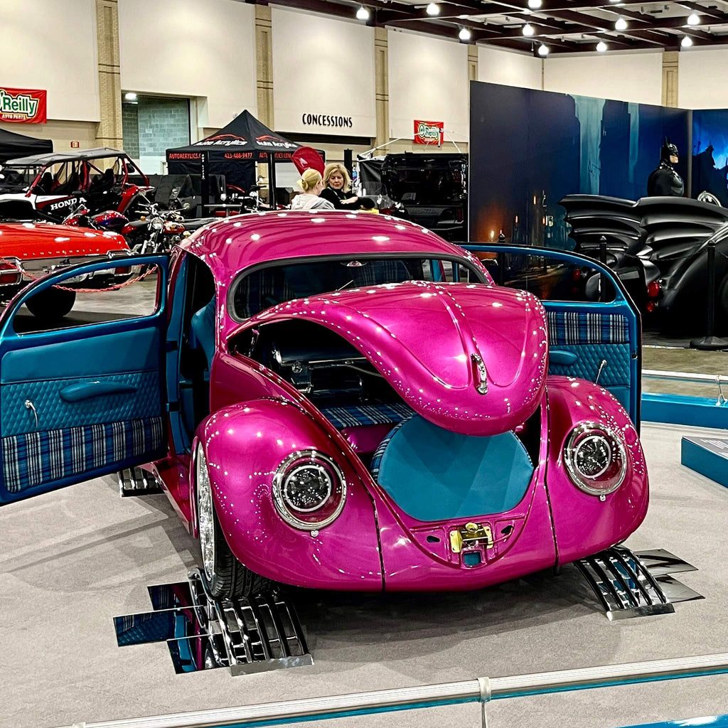 Tamco Paint Piss Off Pink in 1967 Chop Top Volkswagen Beetle