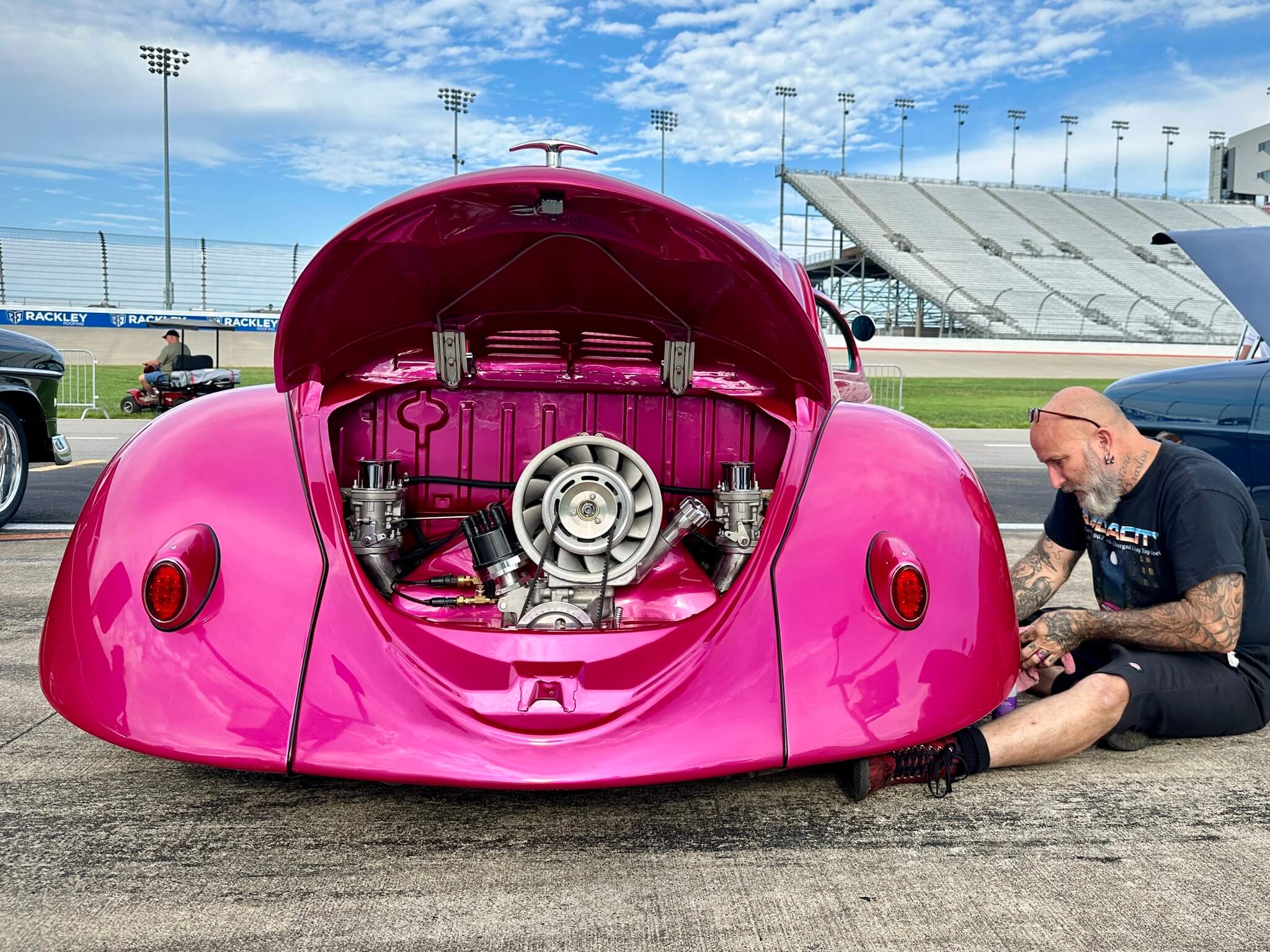Tamco Paint Piss Off Pink in 1967 Chop Top Volkswagen Beetle