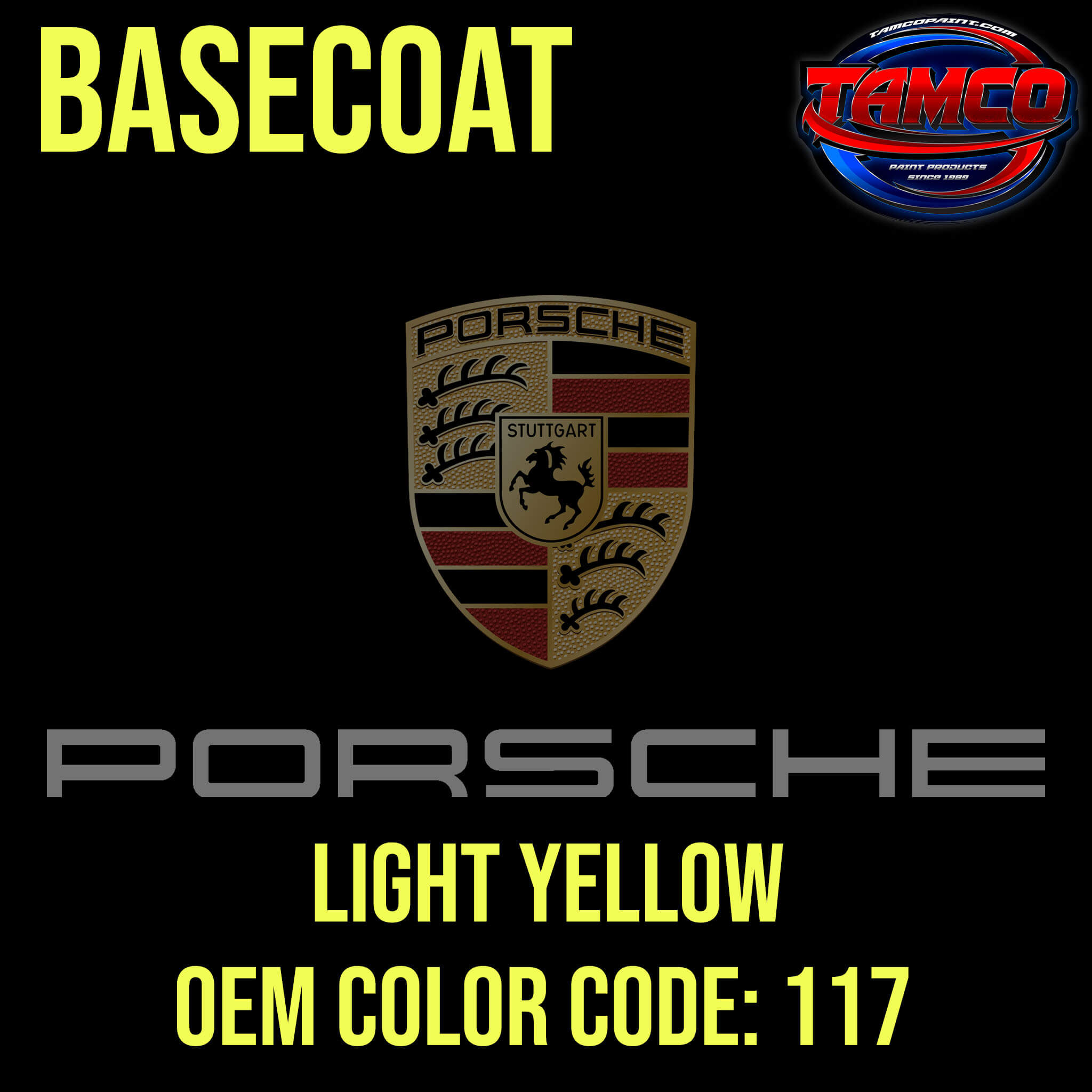 PORSCHE LIGHT YELLOW OEM BASECOAT