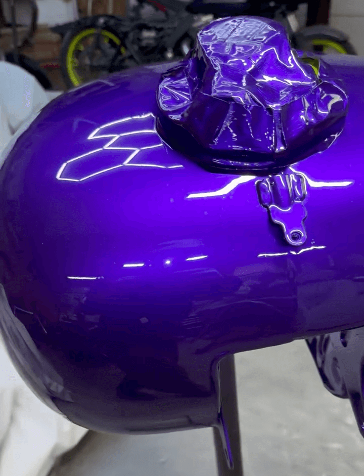 Tamco Paint Purple Pop Pearl on Motorcycle Tank
