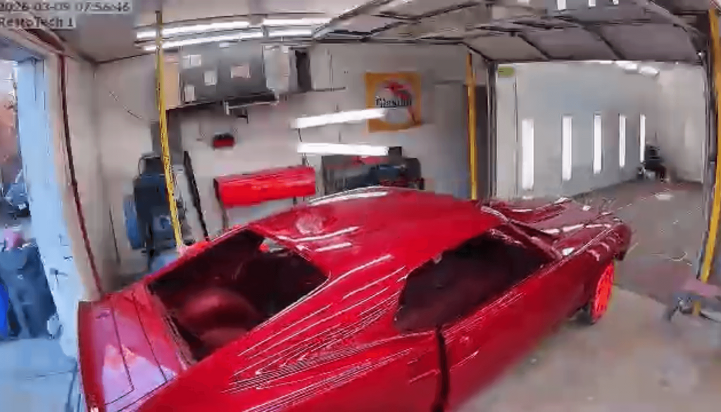 Tamco Paint Rock-it-Red in 1969 Ford Mustang Boss 429 Restomod
