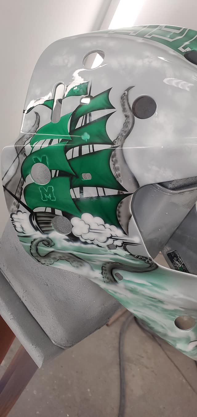 Tamco Paint Slick Silver Metallic on Helmet