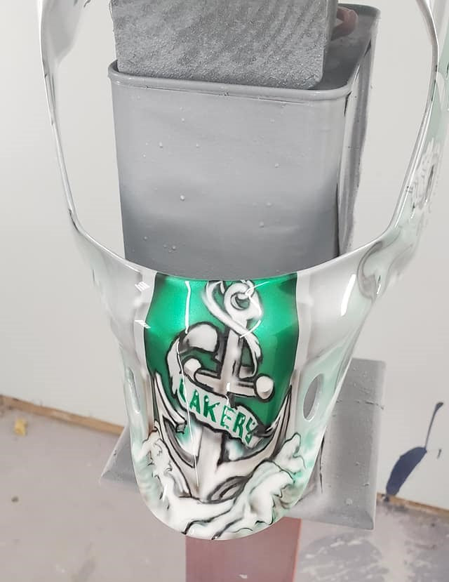 Tamco Paint Slick Silver Metallic on Helmet