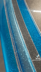 Tamco Paint Slick Silver Metallic and Candy Concentrates on Boat Hull