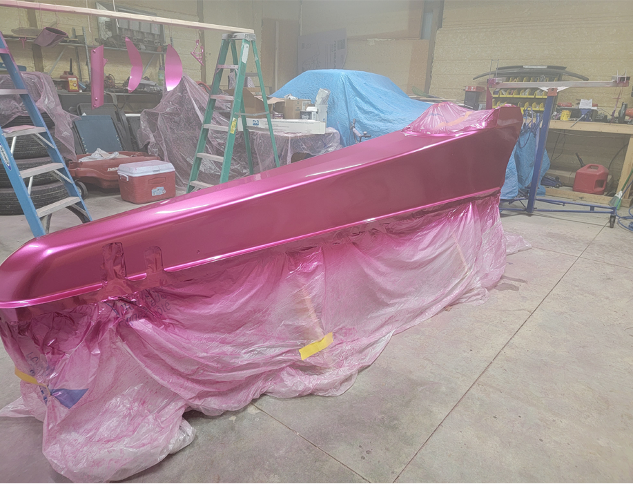 Tamco Paint You Cant Sit With Us Pink on 2002 Miller 4 Link Dragster