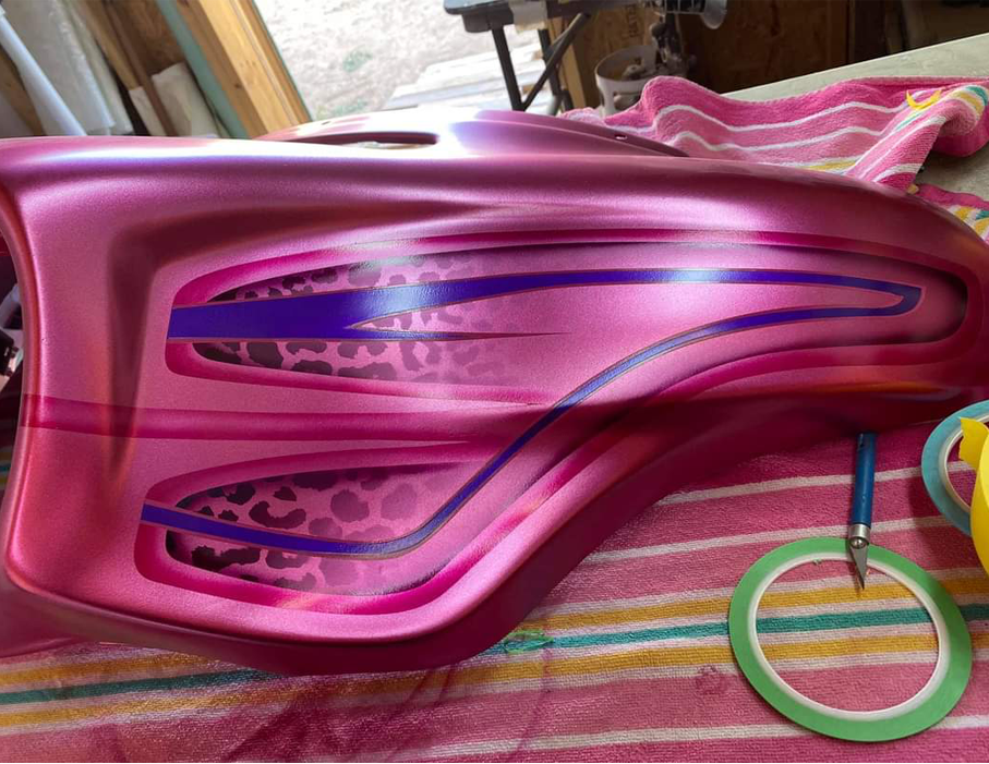Tamco Paint You Cant Sit With Us Pink on Motor Part