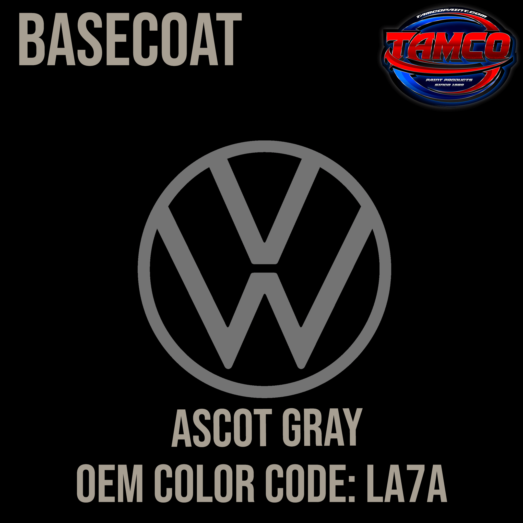 Tamco Paint Volkswagen Ascot Gray Code LA7A  OEM Basecoat