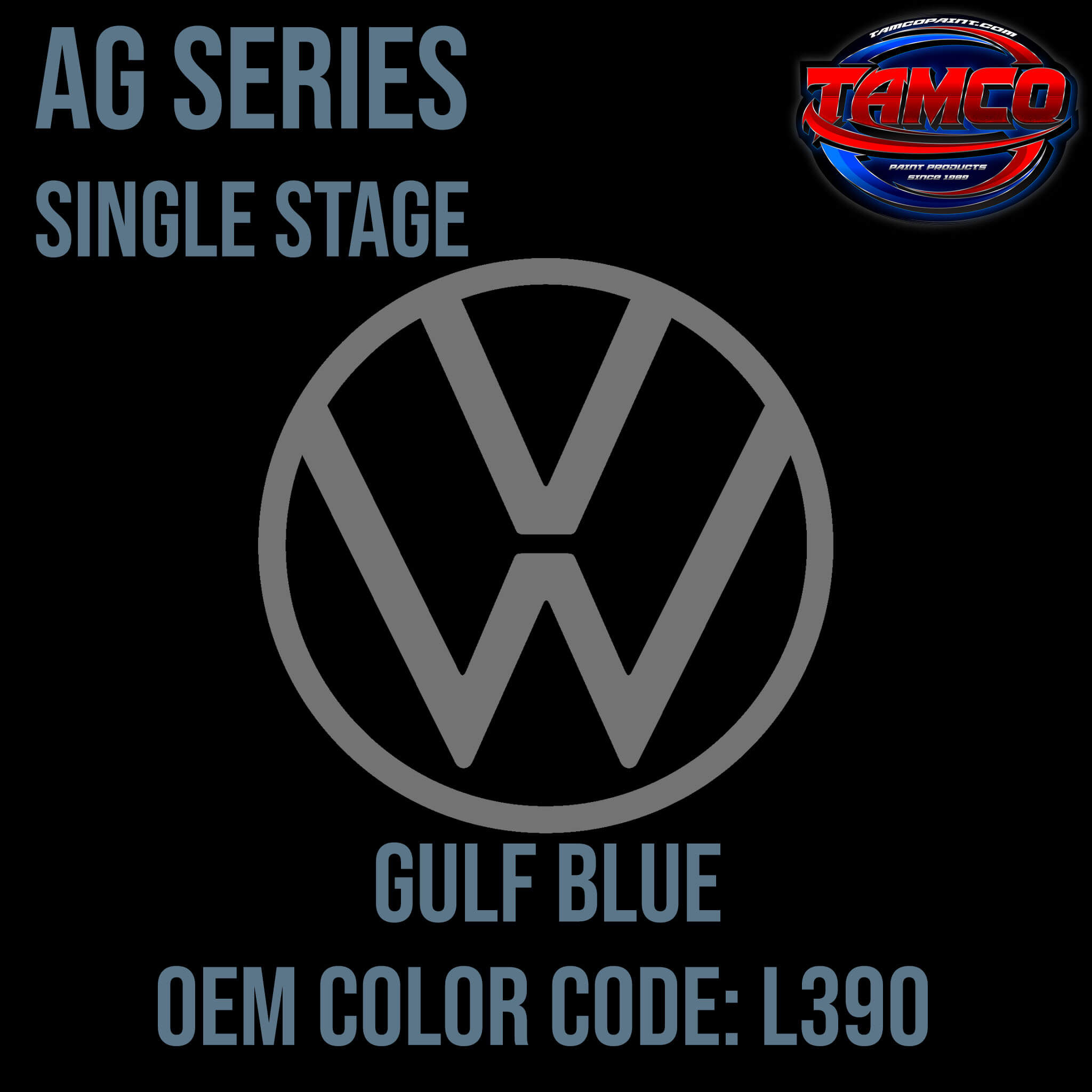 Tamco Paint Volkswagen Gulf Blue Code L390 OEM AG Series Single Stage