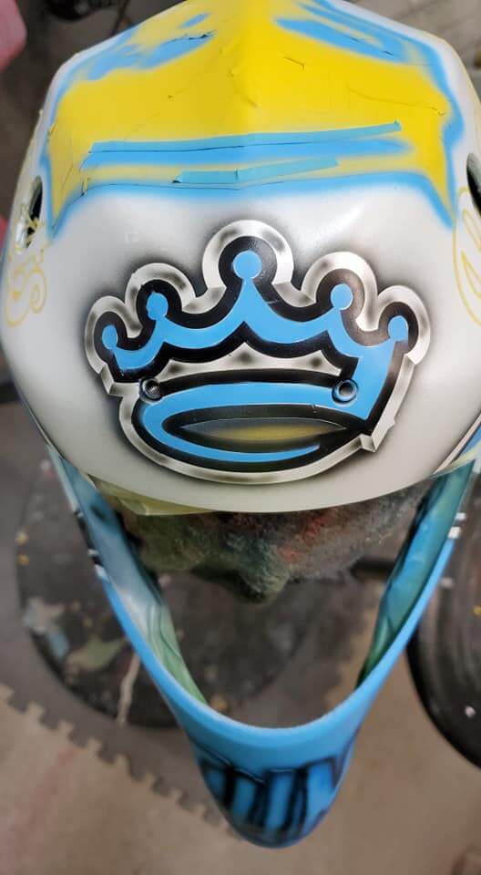 Tamco Paint Yellow Sunrise on Motorcycle Helmet